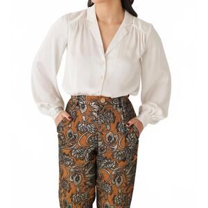NEW ROSE VELVET rose blouse in white